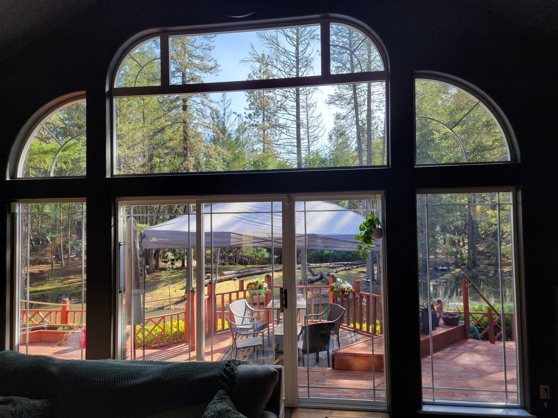 Bright interior view through professionally cleaned windows